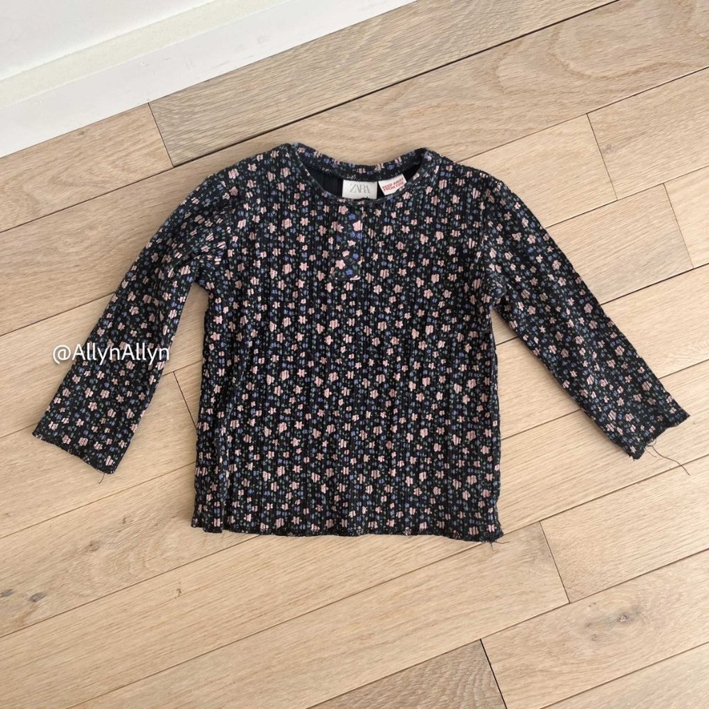 Zara 2-3T Toddler Floral Long Sleve Shirt - Picture 2 of 11